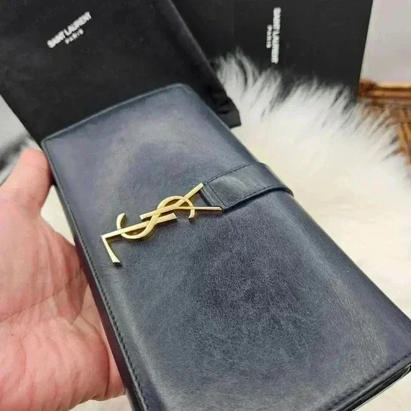 YSL Cobalt Bleu Cassandra  Long Wallet - Picture 5 of 16